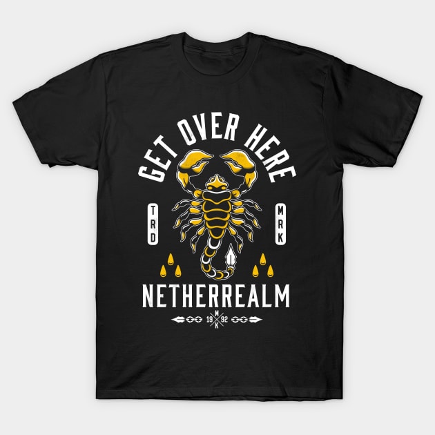 Get Over Here - Scorpion Tattoo - Vintage Distressed T-Shirt by Nemons